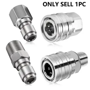 G1/4 Inch Quick Connect Pressure Washer Adapter Kit, Male Female Adapters, Internal and External Threads, Essential Cleaning Accessories, High Pressure Hose