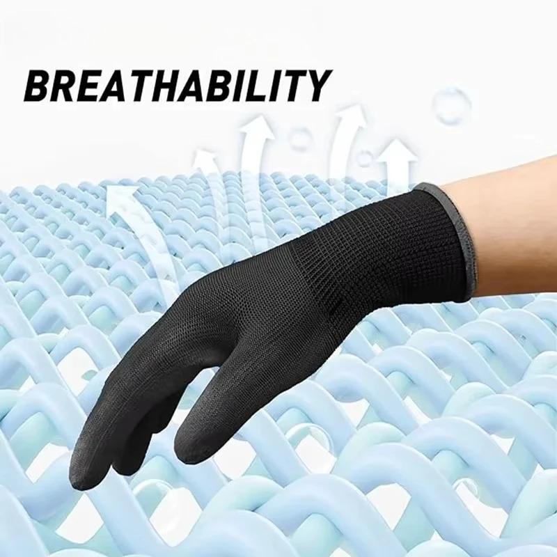 12PCS Black PU Coating Gloves Anti-Slip Multi-scenario Nylon PU Gloves Durable Gardening Machinery Automotive Repair