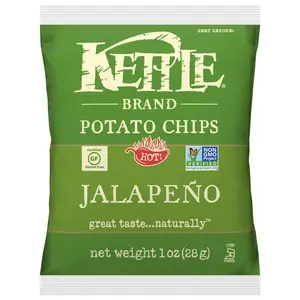 Kettle Jalapeno Potato Chips 1oz, 24 Bags