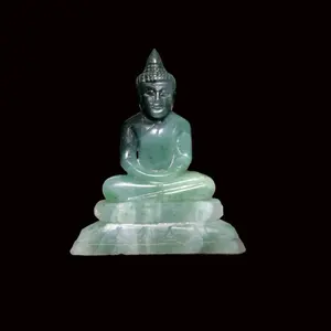 Green Jade Seated Buddha Figurine