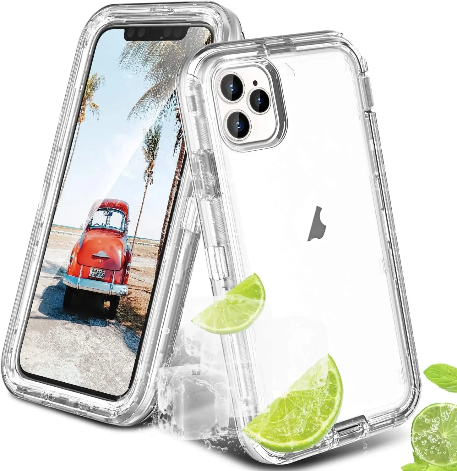 Heavy Duty Protection 3-in-1 Shockproof Polycarbonate TPU Silicon Case for iPhone 18 Pro Max/17 Air/16/15/14 Plus/13 Mini/12/11 Pro Max, 3-Layer Military-Grade Rugged Protector with Secure Rubber Grip, Mobile Phone Accessory
