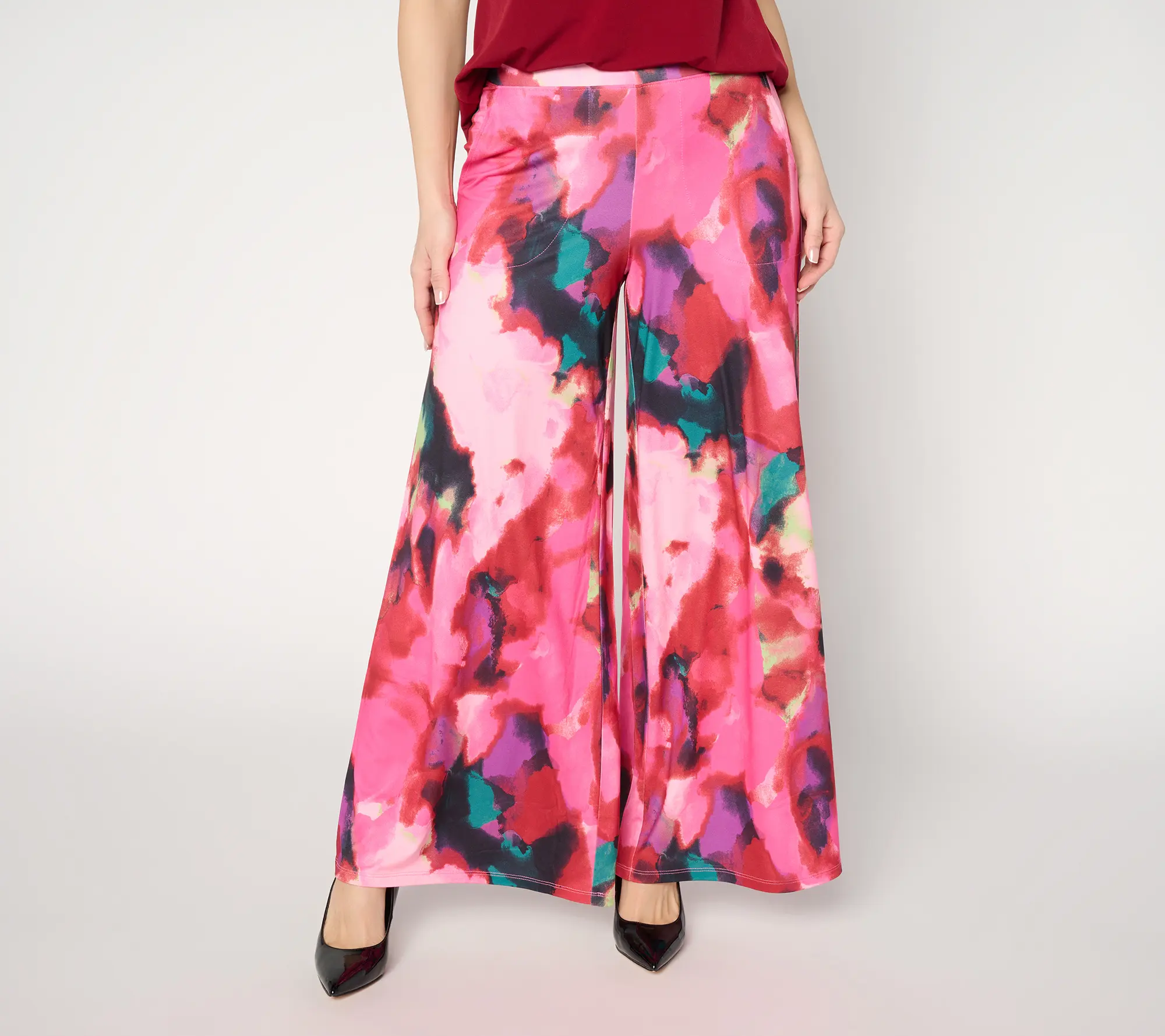 Mally Roncal Petite Wide Leg Feather Knit Pant