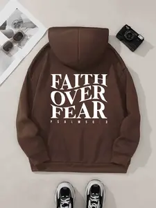 Women's Casual Fashion Loose Letter Front Print Hoodie, Casual Hooded Sweatshirt, Fitted Long Sleeve Pullover for Fall & Winter, Comfortable Daily Wear Everyday