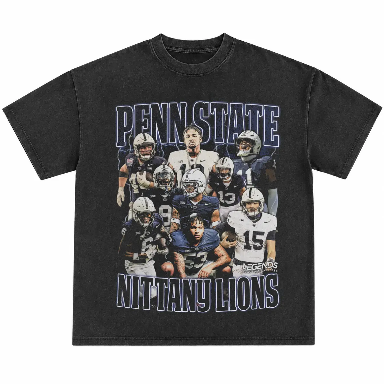 Penn State Nittany Lions Vintage Washed Football Graphic T Shirt Retro College Sports Fan Tee Oversized Game Day Shirt Casual Streetwear Top Soft Comfortable Gift for Men Menswear & Underwear - Men's Tops - T-shirts - Men's Short-sleeve T-shirts