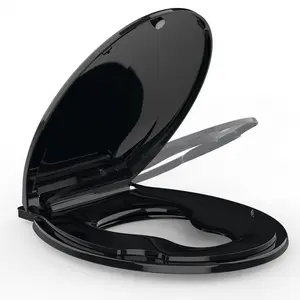 2-in-1 Adult & Toddler Round Toilet Seat, Quiet-Close Durable Plastic, No Wobble & Easy Installation, Ideal for Bathrooms in 1PC & 2 Packs