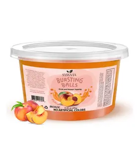 BREXONIC Boba Pearls, Peach Popping Bursting Boba, Tapioca Pearls For Bubble Tea (Peach, 1 LB 1 Pack) Beverage Sweet