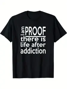AA NA Recovery Meeting T-Shirt - Group Apparel with 12 Step Motivational Message, Breathable Cotton Crew Neck Tee, Regular Fit Casual Top for Year-Round Wear