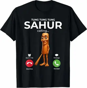 Unisex Tung Tung Tung Sahur - Italian Brainrot Meme T-Shirt women graphic shirts 100% Cotton