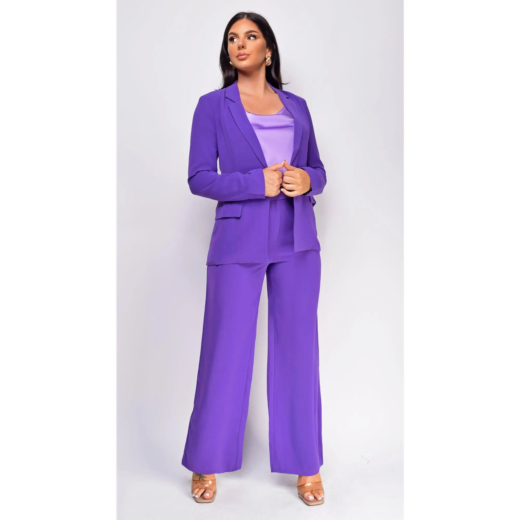 Vella Purple Blazer And Pants Set