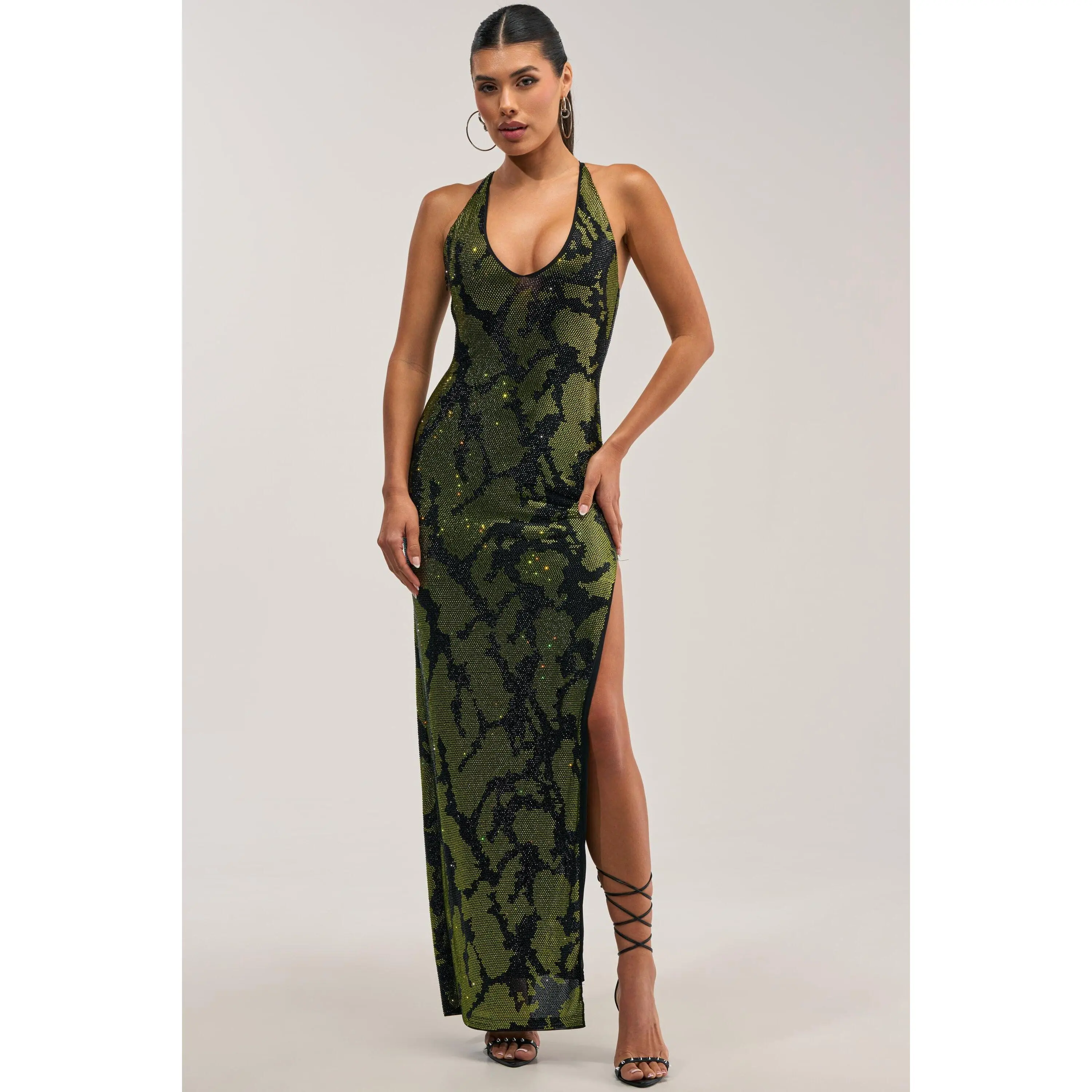 SPICE IT UP RHINESTONE MAXI DRESS
