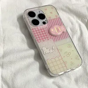 Cute Cat Pattern Phone Case, Fashion Phone Protective Cover, Phone Accessory Compatible with iPhone 16 Pro Max 15 14 13, Casing, Smartphone, Phone Protector