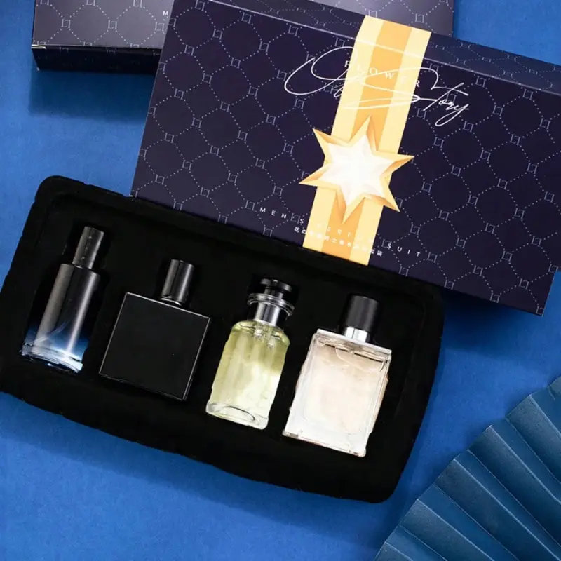Couple Fragrance Gift Box - Men’s 4-Scent Starry Night Cologne, Women’s 4-In-1 Long-Lasting Vanilla Perfume, Daily Wear Multiple Scents Set, Ideal Valentine & Birthday Gifts for Adults