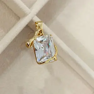 Clear pendant gold plated 14 k