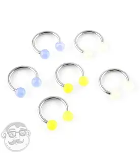 Urban Body Jewelry Glow-in-the-Dark Stainless Steel Circular Barbell, for Sports & Outdoor Weight Training Fitness Enthusiasts