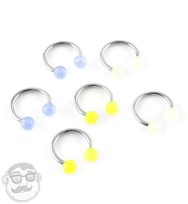 Urban Body Jewelry Glow-in-the-Dark Stainless Steel Circular Barbell, for Sports & Outdoor Weight Training Fitness Enthusiasts