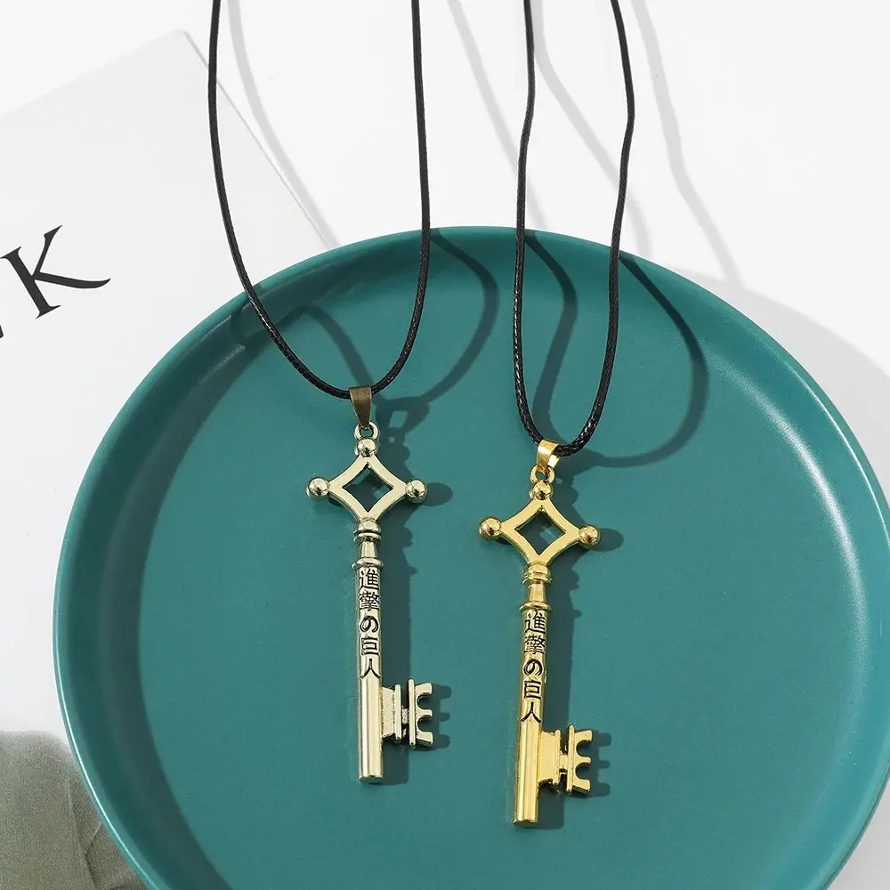Anime Attack on Titan Necklace Vintage Punk Key Modeling Pendant Cosplay Jewelry Accessories Creative Gifts for Women Men