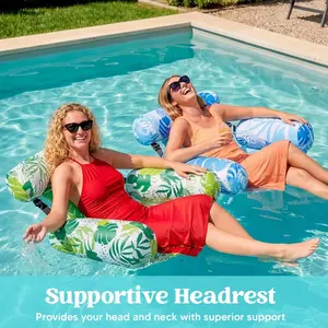 2pcs Adult Pool Inflatable Sofa, Ergonomic Water Hammock, Durable Oxford Cloth + PVC, Portable, Ideal for Pool, Lake, Beach, Party, Pool Float Chairs