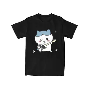 Men's Japanese Cute Chiikawa Cartoon T-Shirt Fashionable Basic Short Sleeve Tee with Regular Fit Casual Shirt Machine Washable Gift for Anime Fans