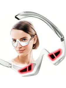 Under-Eye Red Light Therapy Device, Red Light Therapy Glasses Microcurrent Eye Massager Red Light Eye Mask For Eye Bags Dark Circles Puffiness Wrinkles Fine Lines