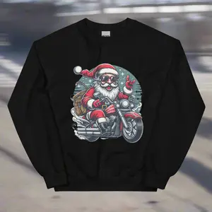 Biker Santa Gildan Sweatshirt