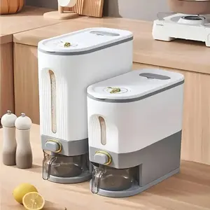 Large Capacity Rice Storage Container - Sealed, Moisture-Proof, Fresh-Keeping, Equipped with Measuring Cup Cleaning Brush