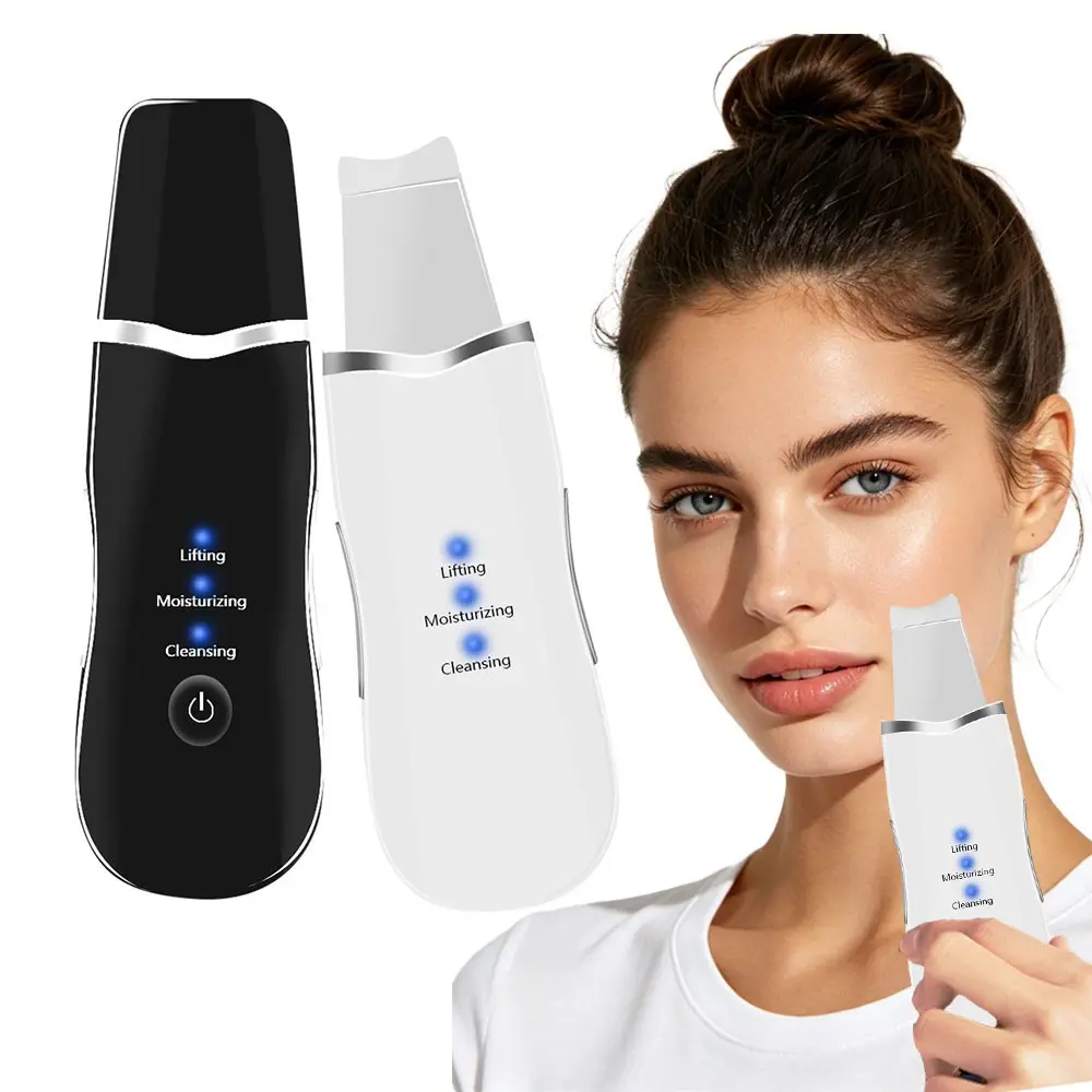 Ultrasonic Shovel Ultrasonic Scrubber Vibrating Facial Cleanser Beauty Device Skincare Tools Reduce Face Blackhead Acne Facial Massager Exfoliation