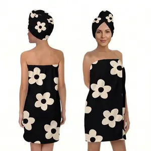 2pcs Floral Bath Towel Set, Adjustable Buckle Design, Ideal for Home, Gym, Beach, Travel, Party, Birthday, Holiday Gifts