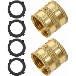 2 Pack 3/4" Garden Hose Connector with Dual Swivel for Male Hose to Male Hose, Double Female