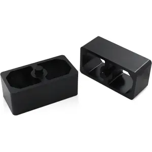 2 Inch Universal Billet Aluminum Leaf Spring Lowering Block Kit for Ride Height Adjustment 2 Pack Black