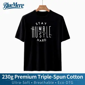 【BlueMere】230G Heavyweight Pure Cotton Men's T-Shirt, Classic Graphic T-Shirt, Soft And Comfortable T-Shirts For Men, Script Logo 100% Cotton