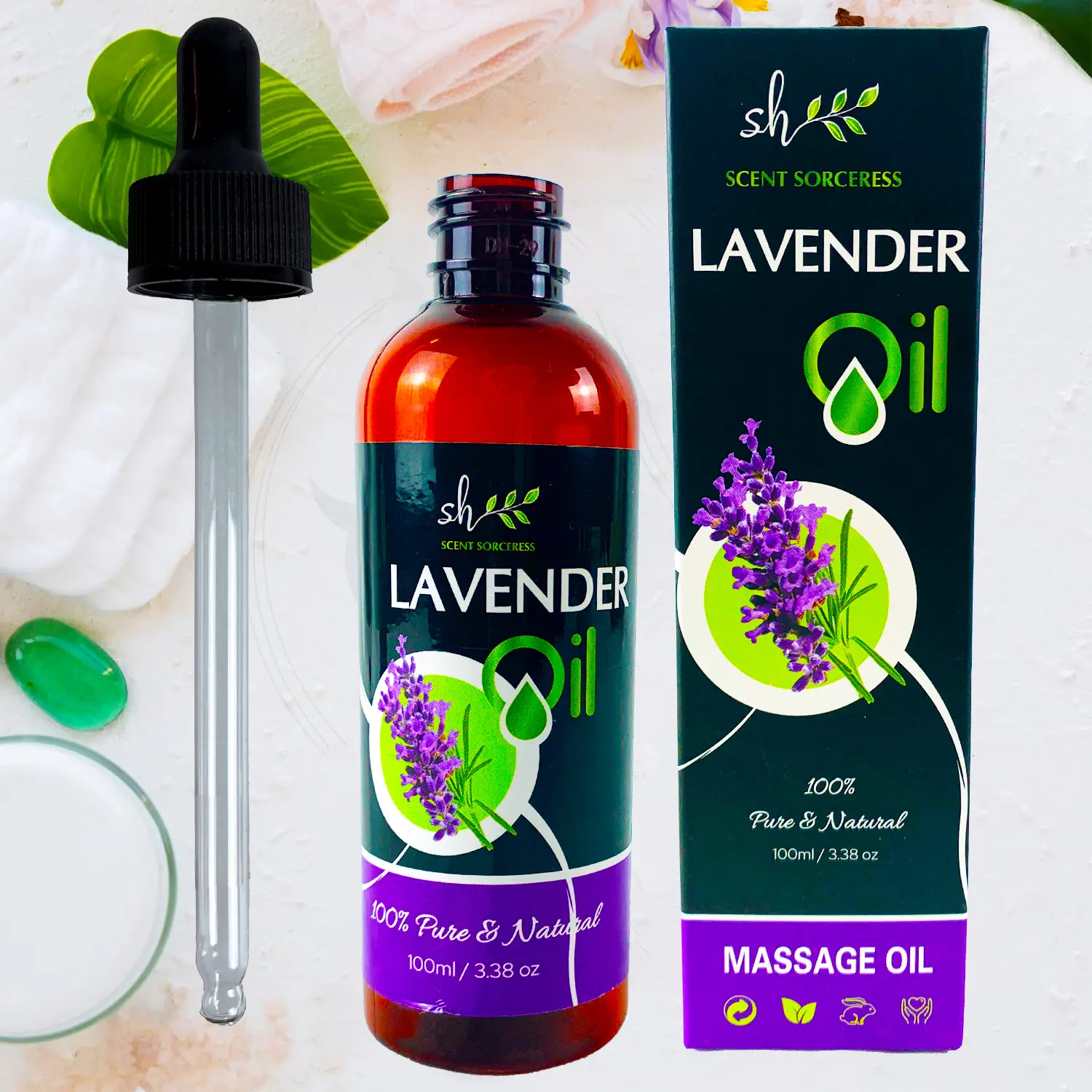 Pure Natural Castor Oil 100ml, Premium Body Massage Oil, Nourish Dry Hair, Skin, Eyelashes & Eyebrows, Complete Application Tool Set Included