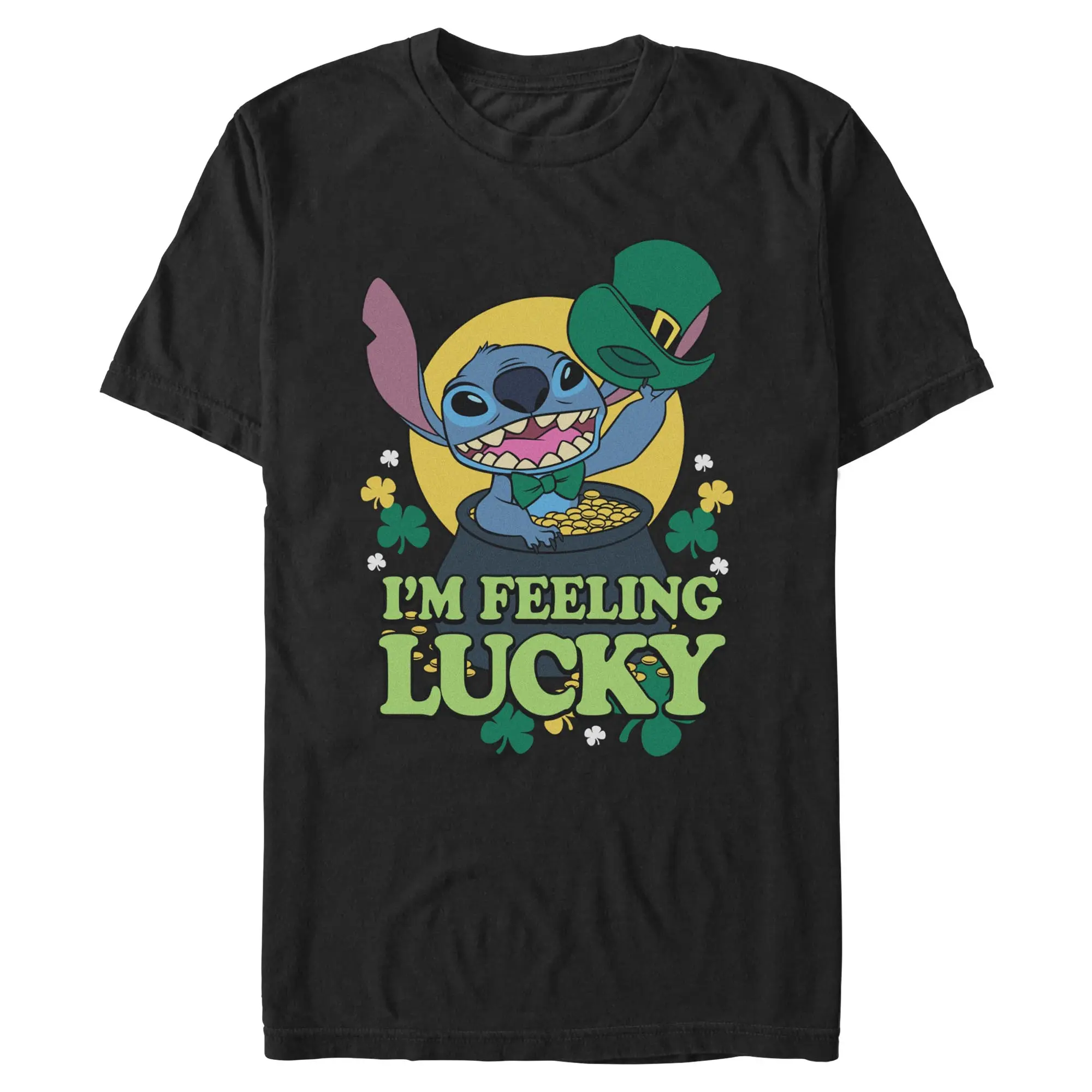 Mens Lilo & Stitch I'm Feeling Clover Stich T Shirt