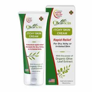 Oleavicin Organic Extra Strength Anti-Itch Cream for Dry, Itchy Skin Relief Natural Fungal & Rash Treatment with Olive Leaf Extract Fast-Acting, Long-Lasting Relief