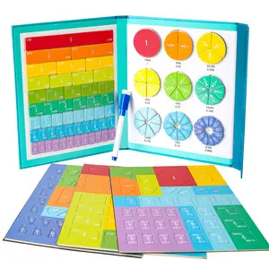 Kids Magnetic Fraction Learning Math Toy, Wooden Book Set, Teaching Aid Tool, teaching supplies, Arithmetic Study, Learning Materials, Educational Gift for Christmas & Halloween