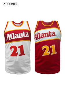 High Quality Men's Atlanta #21 Basketball Jersey With Embroidery Stitching, Stylish Jersey, Sports, Sportswear Top