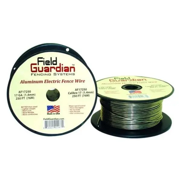 Field Guardian 16 Gauge Aluminum Wire - 164 ft, 0.06 In. Diameter, 0.8 lbs Weight, 4 x 4 x 2 in Dimensions, Bright, Shiny, Easy to Work With, Extremely Flexible, Four Times More Conductive