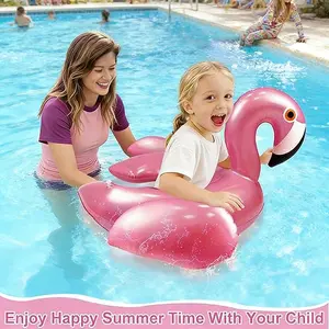 2 Pack Kids Pool Floats Unicorn & Flamingo Inflatable Split Swim Ring, Toddler Swimming Float Tubes Ride On Water Toys for 3-8 Years Boys Girls, Summer Beach Pool Party Water Essentials