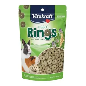 Nibble Rings Small Animal Treat, 10.6 oz Healthy Crunchy Snack for Rabbits, Guinea Pigs, Hamsters & Other Small Pets, Wholesome Wheat & Alfalfa, Added Vitamins & No Artificial Flavors