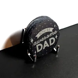 Happy Father's day Personalized  Stone Coaster, father day gifts, handmade custom photo coaster,custom name, coaster gift, gifts for women, gifts for men, Tableware