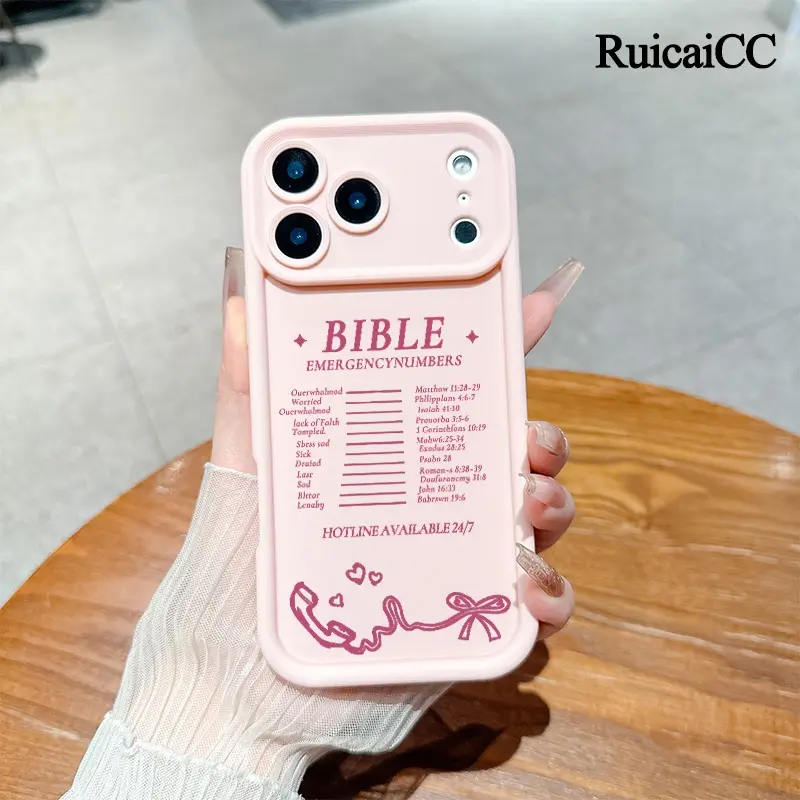 Christian Bible Emergency Numbers Phone Case for iPhone 17 Pro Max 16 Pro Max 15 Pro 14 13 12 11 Sleek Shockproof Lightweight Cover with Protection Protective iphone 15 pro max case iphone 13 case drop-proof phone case Cellphone Smartphone
