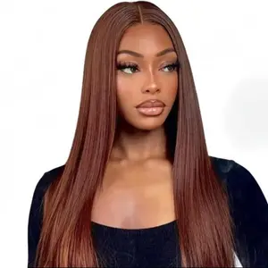 ISEE Wear Go 7*5 Reddish Brown Color Straight Glueless Wig with Pre-Plucked Hairline Beginner friendly Gift for Girlfriend/Wife/Family Vacation Hair #Summervibes#ISEECrochetNewArrivals