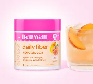 BelliWelli Daily Fiber + Probiotics + Collagen - Peach Mango Health Supplement Fitness