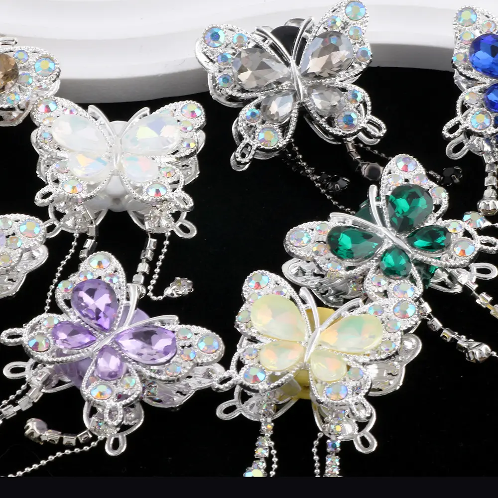 5pcs Heavy Industry Crystal Butterfly DIY Beads for Beading, Jewelry Making and Charms Making, Bead Charms, Decorative Beads Charms