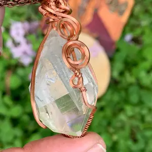 Clear Quartz and Copper Crystal Wire Wrapped Pendant