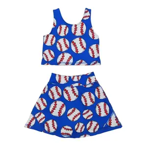 Girls Baseball Athletic Skort Set