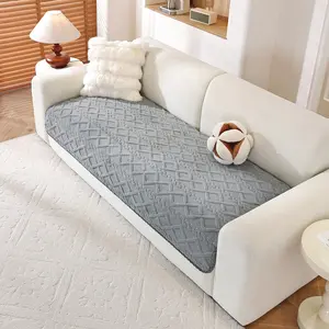 1pc soft plush sofa cushion, Bohemian jacquard geometric pattern, Anti slip sofa cushion, Pet friendly and machine washable, Suitable for double, three seater sofas and combination sofa cushions, Sofa Slipcover