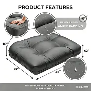 DANGHOOGY Outdoor Bench Cushions, Waterproof Patio Loveseat Cushions for Outdoor Furniture, Thick Love Seat Bench Cushions, 44" x 19" x 5", Grey