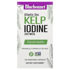 Bluebonnet Nutrition Atlantic Sea Kelp Iodine, 225 mcg, 120 Vegetable Capsules