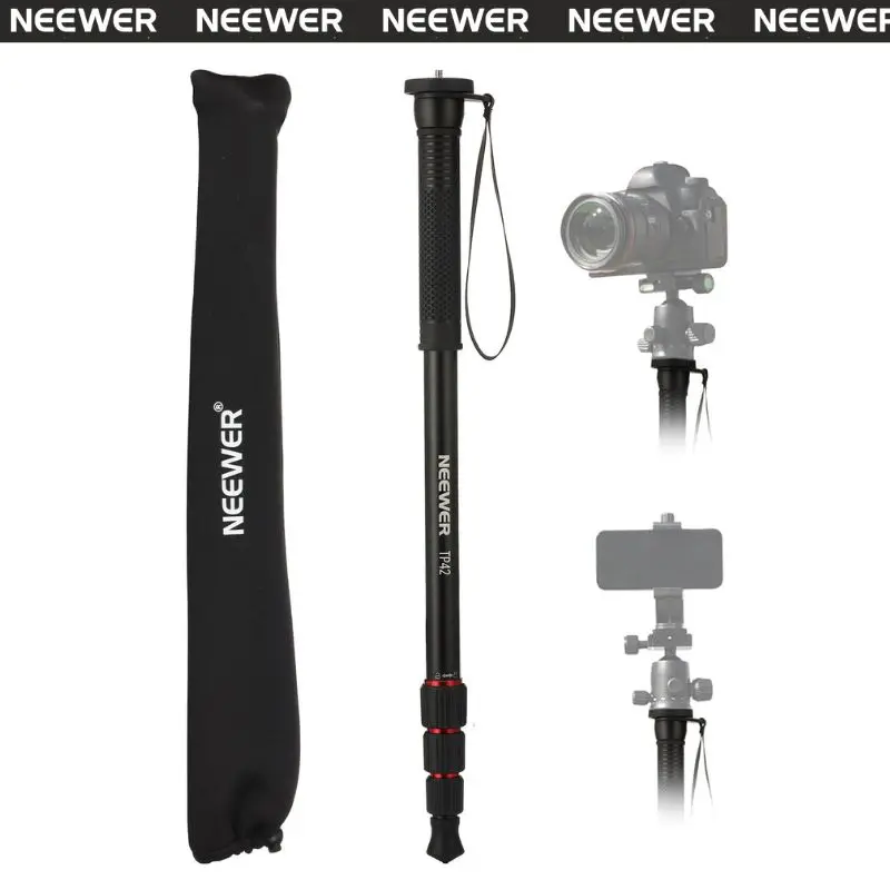 NEEWER TP42 66.5" Camera Monopod Stand, Lightweight Aluminum Travel Monopod for DSLR Camcorder Photography & Video Recording, 1/4" & 3/8" Screw Adapter, Selfie Stick Trekking Pole tiktokshopbacktoschool