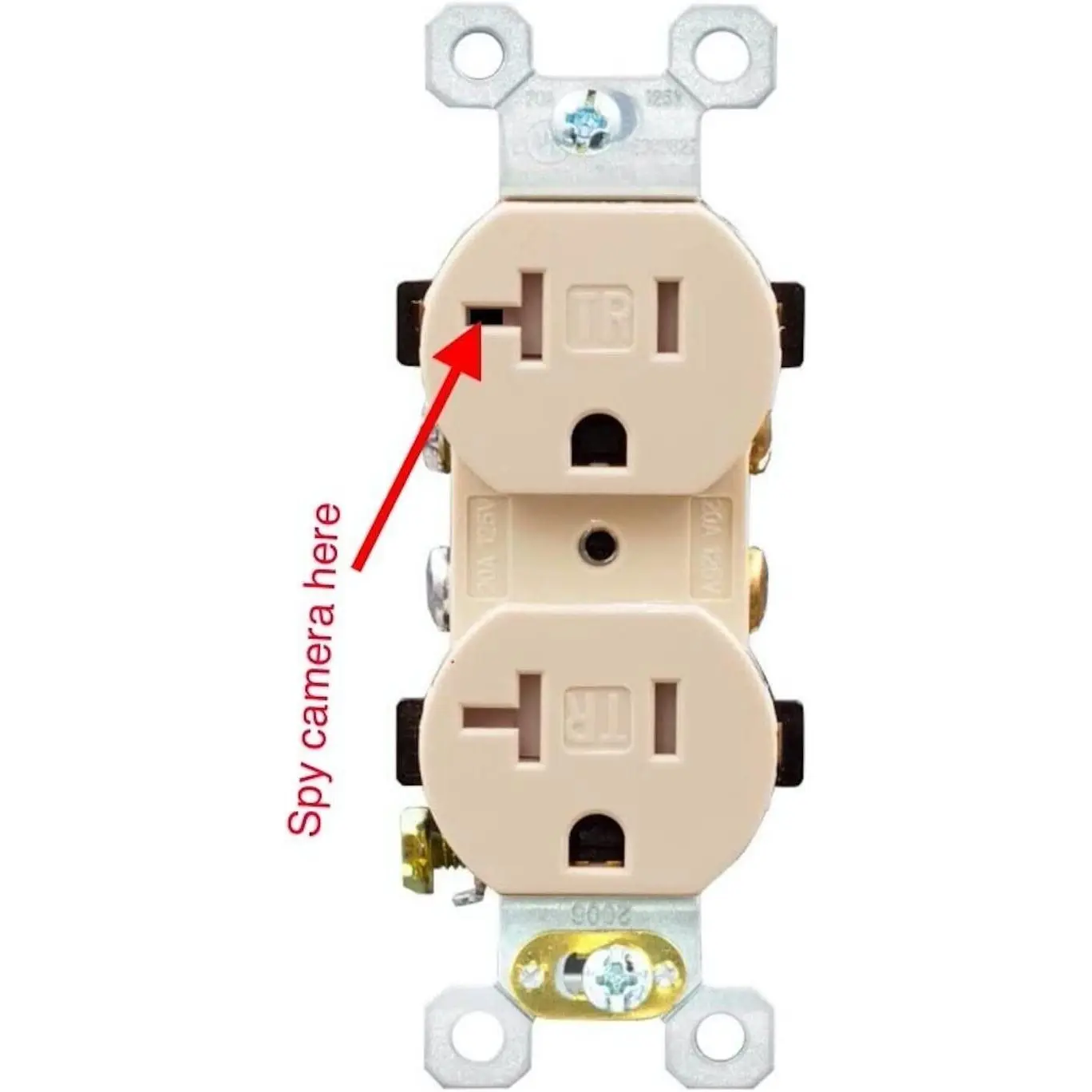4K WiFi Wall Outlet Camera With Motion Detection with Audio Recording (Ivory) for Home and Office Security Parental Monitoring of Underage Children, Stream, Surveillance
